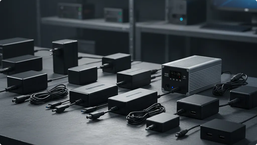 מוצרים מקצועיים (שנאים, מטענים למחשבים, ממירי מתח)